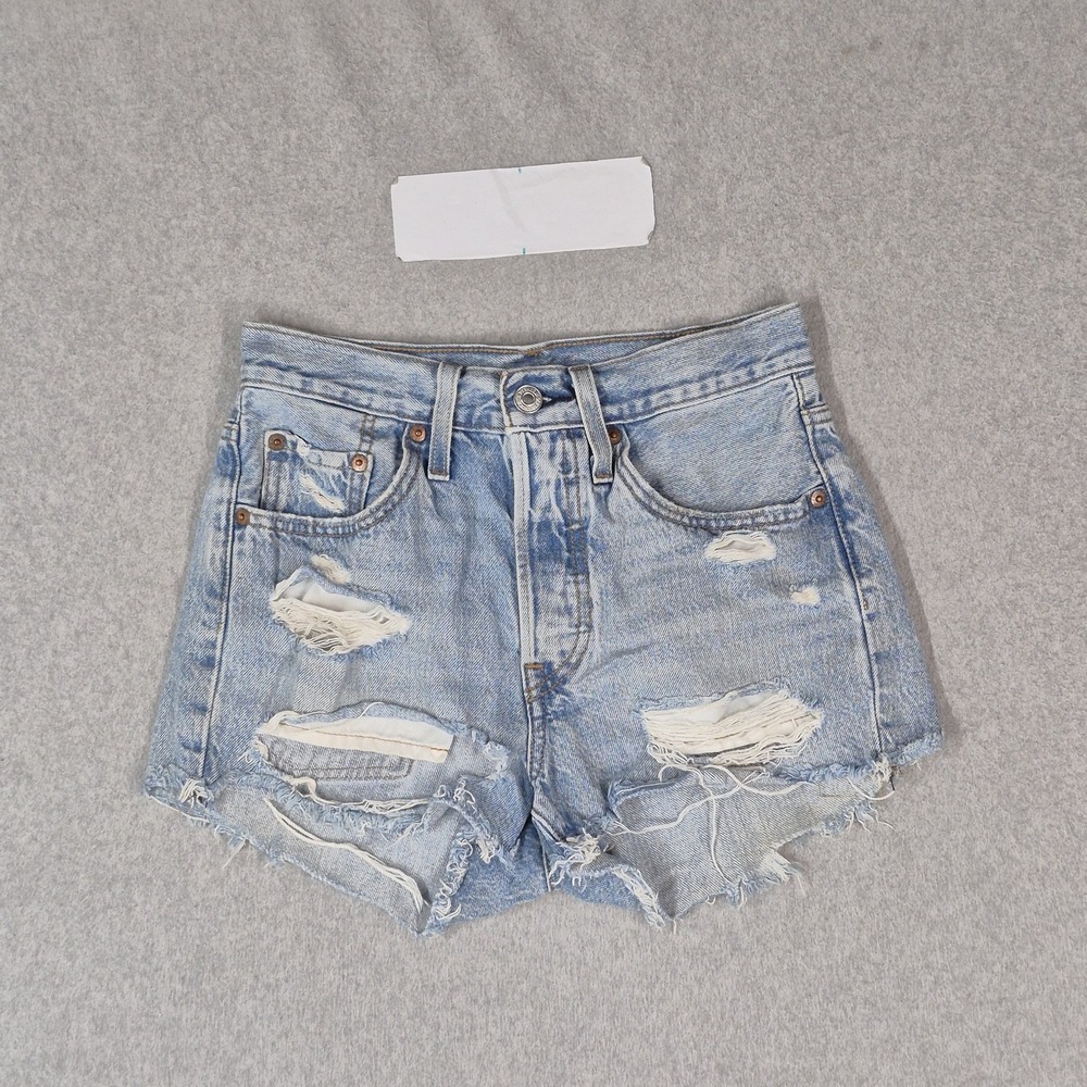 Levi's Women Shorts W24 Light Blue Denim Jean Shorts Jeans Cutoff Grunge